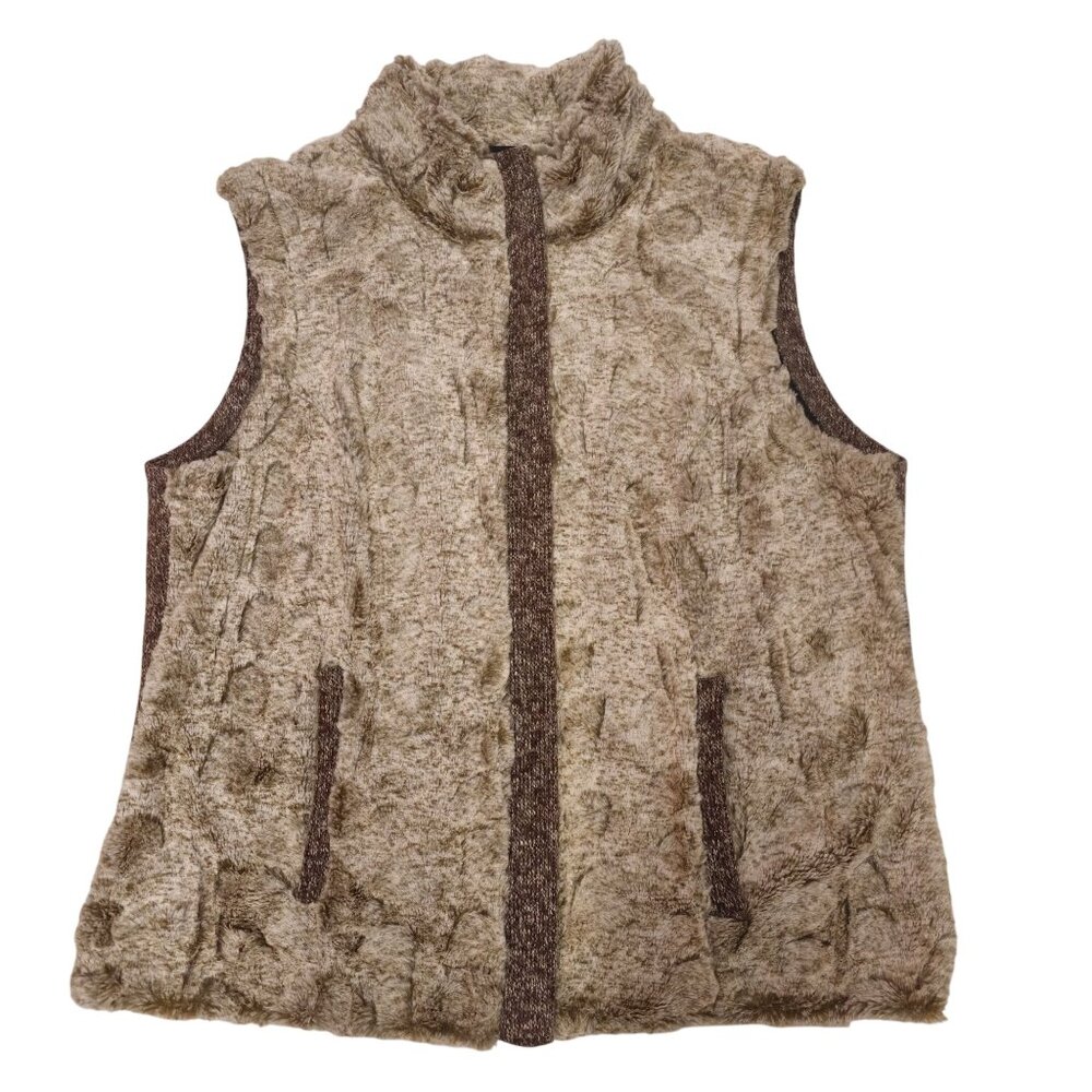 Tribal Faux Fur & Knit Vest | Womens Size XL